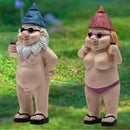 MINICAR 8'' H Gag Gnomes Statues Garden Outdoor Decor, Funny Dwarf Sculptures Yard Lawn Decorations, Naughty Gifts for Women Men, Set of 2 by GreenHaven Gardens