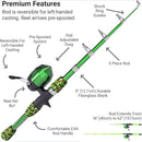 Kids Fishing Pole, Kids Portable Telescopic Fishing Rod Set, Tackle Box and Fishing Net Combo Kit, Kids Fishing Gear for Boys and Girls Age 5-10 and Youth by TinyTreasures Baby Boutique