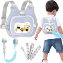Accmor Toddler Harness Leash, Collapsible Kids Leash + Anti Lost Wrist Link for Outdoor Travel, Cute Excavator Child Walking Harness Tether Wristband Assistant Strap Belt Protector for Baby Boys by TinyTreasures Baby Boutique