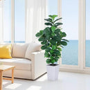 Fiddle Leaf Fig Tree, 5ft Tall Fake Silk Tree in White Planter, Faux Floor Plants with 108 Fiddle Leaves, Artificial Plants for Home Office Decor Indoor by CozyNest Decor