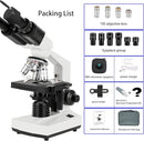 Binocular Compound Microscope, 40X-5000X Magnification, Wide-Angle Eyepiece WF10X WF25X, LED Light Source, XY axis Double-Layer Stage, Adult Microscope (Supports WiFi Wireless Connection) by TinyTreasures Baby Boutique