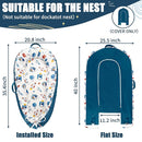 Baby Lounger Cover for Boys Girls, Reversible Baby Nest Cover, Adjustable Baby Lounger Replaceable Cover for Infant Newborn, Portable and Machine Washable, Cotton Blue Rocket Cover Only by TinyTreasures Baby Boutique