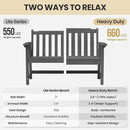 Ciokea 44" Outdoor Bench, HDPE Weatherproof Garden Bench, 2-Person Porch Benches with 550 Lbs, Waterproof Patio Benches for Outside Balcony Deck Backyard, Dark Grey by GreenHaven Gardens