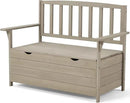 AVAWING Outdoor Storage Bench, Wooden Garden Bench Weatherproof, Patio Benches for Outside, 2-Seat Front Porch Bench, Park Bench for Deck, Lawn, Backyard (Light Gray) by CozyNest Decor