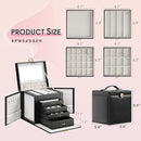 5-Layer Jewelry Box with 4 Drawers, Huge Portable Jewelry Organizer with Lock and Mirror for Women, for Necklace Ring Earring Bracelet Storage, Lockable Jewelry Case, Black by TinyTreasures Baby Boutique