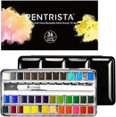 Watercolor Paint set, 36 Colors Premium Solid Watercolor Half Pans in Tin Box, 1 refillable Water Brush Pen, Art Pigment Kit Perfect for Artists Students Kids Beginners and Art Lovers by TinyTreasures Baby Boutique