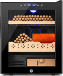 Electric Humidor for Cigars, 50L 300 Counts Large Capacity, Thermostatic Electric Cigar Cooler Cabinet with Spanish Cedar Wood Shelves, Digital LED Screen, Smart Humidity & Temp Control, Gifts for Men by CozyNest Decor
