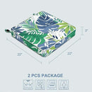 LVTXIII Patio Chair Cushions 22"x22"x3", Water-Repellent Outdoor Seat Cushions for Patio Furniture, Square Chair Pads with Ties for Home Garden Decoration, Set of 2, Islamorada Blue Green by GreenHaven Gardens