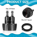 Retisee 12 Pcs 1/4 Inch Drip Irrigation Hose Connectors to 3/4 Inch Garden Faucet Adapter Drip Irrigation System Convert 3/4 to 1/4 Drip Hose Fittings with 12 Washers for Garden Irrigation by GreenHaven Gardens