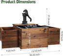 Outdoor Water Fountain,Floor Wooden Rectangular Pump Old-Fashioned Fountain with Flower Box,Electric Decorative Hand Pump, Outdoor Water Feature for Garden Patio Backyard by GreenHaven Gardens