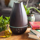 HealthSmart Essential Oil Diffuser, Cool Mist Humidifier and Aromatherapy Diffuser with 500ML Tank Ideal for Large Rooms, Adjustable Timer, Mist Mode and 7 LED Light Colors, Brown (Pack of 2) by CozyNest Decor
