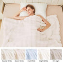 Light Beige Fluffy Blanket King Size Faux Bunny Fur Fuzzy 90x108 Throw Blanket for Bed Thick Furry Blanket King for Couch Bedroom Decor Winter Home Gifts 1000 GSM by CozyNest Decor