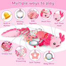 Baby Girls Toys 0-6 6-12 Months,Sensory Axolotl Caterpillar Toys Baby Rattles Musical Tummy Time Toys for 0 3 6 9 12 Months Stuffed Plush with Crinkle, Mirror,Teether for Infant Newborn Shower Gifts by TinyTreasures Baby Boutique