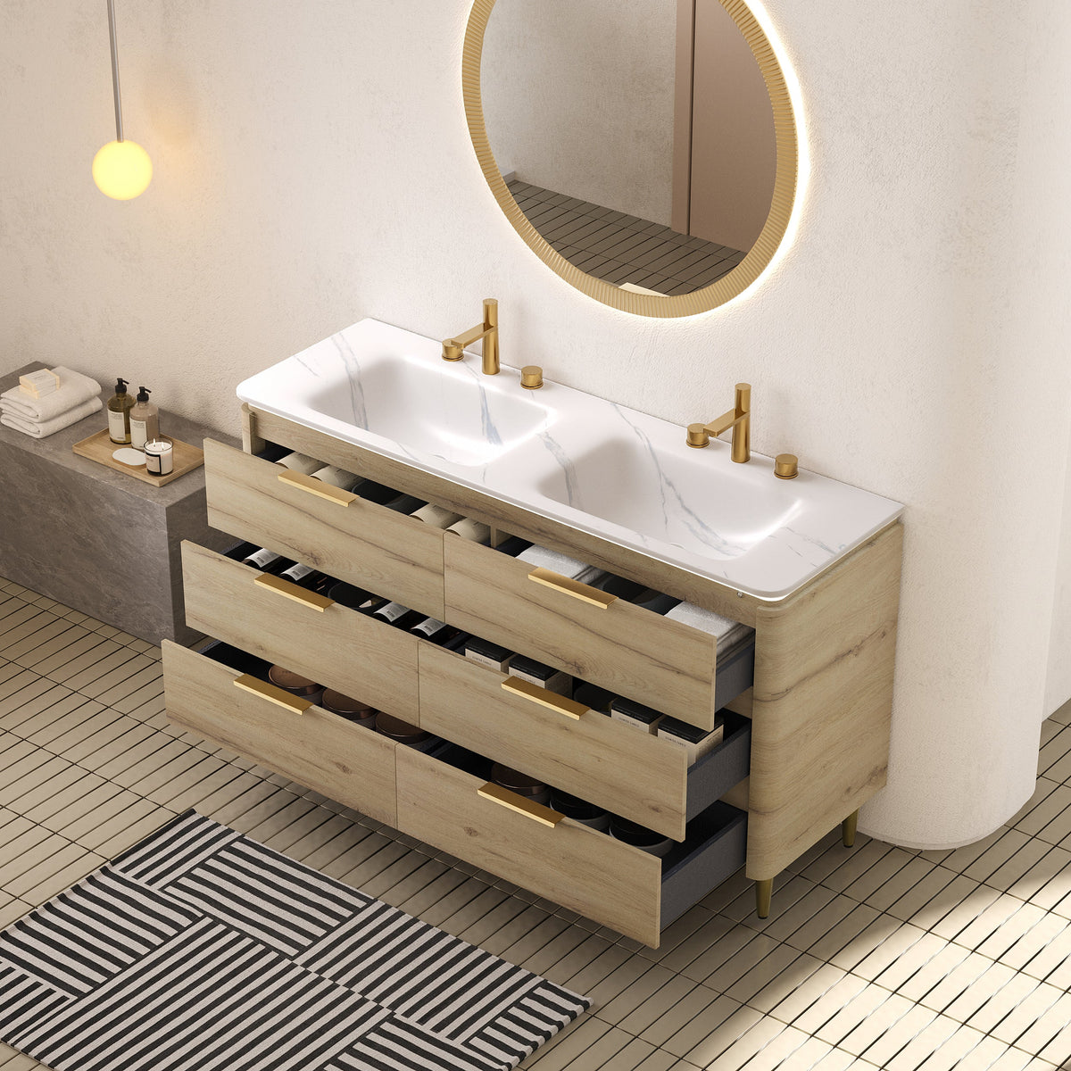 Amara 60" Bathroom Vanity & Sinks, photo 2 of 5