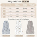 Baby Sleep Sack 12-18 Months 3 Pack 100% Cotton Lightweight 0.5 TOG Wearable Blanket Baby Sleep Bag with 2-Way Zipper for Newborn Infant White Gray Blue Space by TinyTreasures Baby Boutique
