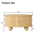 Round Fluted Coffee Table with Storage