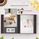 Popotop Photo Album 4x6 100 Pockets with Leather Hardcover Cover, Small Photo Album Holder Book with 50Pcs Pages for Family Travel Wedding Baby Gifts by TinyTreasures Baby Boutique