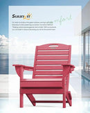 Folding Adirondack Chair HDPE All-Weather Adirondack Chairs with Cup Holder, Outdoor Fire Pit Chairs Lawn Chair for Deck Patio Garden (Red) by GreenHaven Gardens