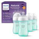 Philips Avent Natural Baby Bottles with Natural Response Nipples (Medium Flow, Flow 3), 9oz, Teal, 4-Pack, SCY903/44 by TinyTreasures Baby Boutique