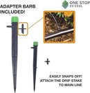 (100-PACK) - 1/4" Inch 360 Degree Drip Emitter On 6" Stake Sprayer Adjustable Flow 0-20 GPH, Fits 1/4 (4-6mm) Irrigation Tubing - Micro Bubbler Drippers for Drip Irrigation (25 Pack Dripper on Stake) by GreenHaven Gardens