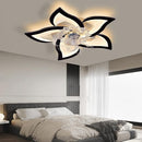 Low Profile Ceiling Fans with Lights,27.2” Black Modern Dimmable Flower Shape Ceiling Light Fan with Remote Control/app Control,Timing 6 Gear Speeds Fan Ceiling Lamp. by TinyTreasures Baby Boutique