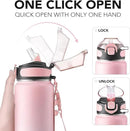 Enerbone 32 oz Insulated Water Bottle, Stainless Steel Bottle with Carrying Strap, Double-Wall Vacuum Insulation Design, Leakproof Sports Bottle with Straw, Keep Drinks Cold or Hot for Hours by CozyNest Decor