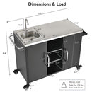 K&K 55.5" Outdoor Kitchen Island with Sink by HouseOfZazla