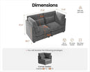 Oversized Modular Sofa, Extra Deep Cloud Chenille Sectional Couch with Ottoman Chaise, Fluffy Chenille 2 Seater Sofa Bed for Living Room, Villa (Loveseat Sofa, Chenille Grey) by CozyNest Decor