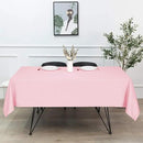 sancua Rectangle Tablecloth - 54 x 54 Inch - Stain and Wrinkle Resistant Washable Polyester Table Cloth, Decorative Fabric Table Cover for Dining Tables, Buffet Parties and Camping, Pink by CozyNest Decor
