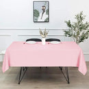 sancua Rectangle Tablecloth - 60 x 102 Inch - Stain and Wrinkle Resistant Washable Polyester Table Cloth, Decorative Fabric Table Cover for Dining Tables, Buffet Parties and Camping, Pink by CozyNest Decor