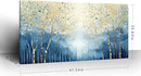 amatop Large Abstract Wall Art for Living Room Modern Tree of Life Canvas Art Print Nature-Inspired Navy Blue Wall Decor Landcape Artwork Birch Forest Picture Bedroom Office Dining Entryway 48x24 Inch by CozyNest Decor