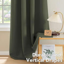 H.VERSAILTEX Thermal Insulated Blackout Window Panels Microfiber Formaldehyde-Free Kids Curtains for Holiday Season Home Decoration,Grommet Top,52 by 96 - Inch - Olive - Set of 2