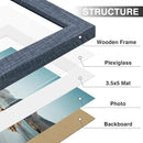Vittanly 4x6 Picture Frames Set of 9, Shatter Resistant Plexiglass, Display 3.5x5 Pictures with Mat or 4x6 without Mat, Photo Frames for Wall or Tabletop, Engineered Wood, Navy by CozyNest Decor