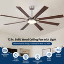 Large Ceiling Fan With Dimmable LED Light 8 Blades Remote Control, Reversible DC Motor by HouseOfZazla
