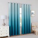 HOMEIDEAS Turquoise Ombre Blackout Curtains 52 X 84 Inch Length Gradient Room Darkening Thermal Insulated Energy Saving Grommet 2 Panels Window Drapes for Living Room, Bedroom by TinyTreasures Baby Boutique