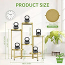 iDavosic.ly 6 Tier Large Plant Stand Indoor, 10 Inch Wide Tall Corner Metal Plant Stands Outdoor for Multiple Plants, Folding Tiered Flower Display Holder Rack Shelf, Gold by GreenHaven Gardens