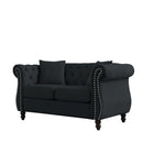Chesterfield Sofa With Rolled Arms And Nailhead Trim by HouseOfZazla