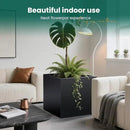 Galvanized Steel Planter Box Black Metal Planter Large Square Indoor Outdoor Planters Cube Steel Heavy Duty Flower Pot 26Inch Powder Coating Modern Commercial Residential for Patio, Deck, Yard, Garden by CozyNest Decor