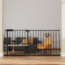 Extra Wide Baby Gate Extra Wide Extra Tall Dog Gates for Stairs Doorways Black Metal Tension Indoor Safety Gates with Pressure Mount 57.5-62 Inch by TinyTreasures Baby Boutique