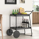 Outdoor Grill Cart Table with Extra-Large Wheel, 24" x 16" Removable Tray & Ergonomic Handle, Indoor and Outdoor Pizza Oven Table for Garden Patio BBQ Kitchen Food Prep Cart for Party by CozyNest Decor