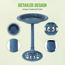 Backyard Expressions Outdoor Garden Bird Bath - Blue - Weather Resistant Polyresin - 27 Inch by GreenHaven Gardens