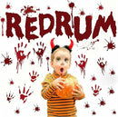 Halloween Redrum Murder Wall Decal Horror Ghost Hand Wall Decals Halloween Blood Splatter Decals Removable Peel and Stick Walls Stickers for Haunted House Party Window Decor by CozyNest Decor