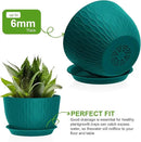 Plant Pots 12/10/9 Inch Pots, Set of 3 Plastic Planters with Drainage Holes and Saucers,Plastic Flower Pots,Nursery Planting Pot for Indoor Out Door Plants（Teal） by GreenHaven Gardens