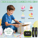 Mgaolo Upgraded Mini Karaoke Machine Toy for Kids, Portable Bluetooth Speaker with 2 Wireless Mics, Emoji & Colorful LED Lights, Home Travel & Party Play Gifts for Boys Girls (Green) by TinyTreasures Baby Boutique