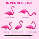 JOYIN 10 Pack Small Yard Flamingos Ornament Stakes, Mini Pink Flamingo Yard Decorations, Mini Lawn Plastic Flamingo Statue with Rubber Coating Metal Legs for Outdoor, Garden, Luau Party Gift (3-10IN) by GreenHaven Gardens