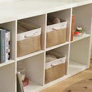 Rectangular Fabric Storage Baskets for Organizing, Shelves, Decorative & Gift (White & Peru) by TinyTreasures Baby Boutique