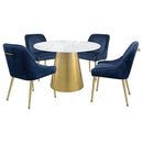Earline - Round Dining Table - White Marble by HouseOfZazla