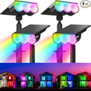 Barrina 36 LEDs Landscape Solar Spotlights, WRGB Solar Powered Dusk-to-Dawn Outdoor Garden Lights, 360° Horizontal Adjustable Spotlights for Garden Yard Patio Driveway Porch, 4 Packs by GreenHaven Gardens