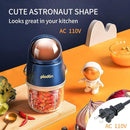Baby Food Maker Mini Cute and Small Food Processor Puree Blender Grinder Chopper 300ml Cup Glass Bowl with 8 Blade Electric (Spaceman-Blue) by TinyTreasures Baby Boutique