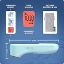 Greater Goods No-Touch Infrared Digital Thermometer for Adults, Kids, and Babies, Forehead Thermometer with Ergonomic Grip, Fever Alarm, Powder Blue by TinyTreasures Baby Boutique